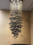 DecorBites™ Crystal Chandelier: Modern LED Lighting Fixture for Staircase, Hallway, Lobby