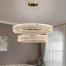 Modern gold three tier decorbites crystal chandelier for dining room