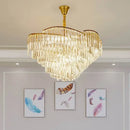 DecorBites™ Crystal Chandelier: Modern LED Pendant Light for Living Room & Bedroom
