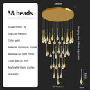 DecorBites™ Crystal Chandelier: Modern LED Pendant Light for Villa Living Room and Attic