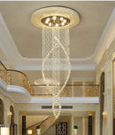 DecorBites™ Crystal Chandelier: Modern LED Staircase Light Fixture for Villa Hall