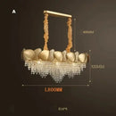 Modern gold crystal chandelier petal led living room pendant light