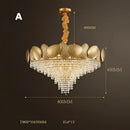 Modern gold crystal chandelier petal led living room pendant light