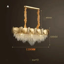Modern gold crystal chandelier petal led living room pendant light