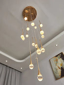 DecorBites™ Crystal Chandelier: Modern LED Water Droplet Staircase Light