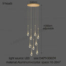 DecorBites™ Crystal Chandelier: Modern LED Water Droplet Staircase Light
