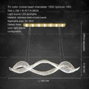 Modern wave silver crystal chandelier dining room light luxury