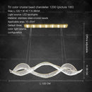 Modern wave silver crystal chandelier dining room light luxury