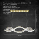 Modern wave silver crystal chandelier dining room light luxury