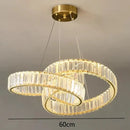 Modern gold double ring decorbites crystal chandelier for dining room