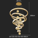 Modern gold spiral decorbites crystal chandelier living room light