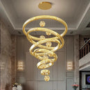 Modern gold spiral decorbites crystal chandelier living room light