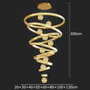 Modern gold spiral decorbites crystal chandelier living room light