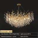 Decorbites crystal chandelier gold leaf branch light for living room