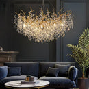 Decorbites crystal chandelier gold leaf branch light for living room