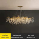 Decorbites crystal chandelier gold leaf branch light for living room