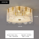 Modern fan crystal chandelier gold tiered living room ceiling lamp