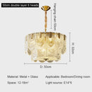 Modern fan crystal chandelier gold tiered living room ceiling lamp