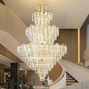 Modern luxury gold and crystal chandelier dining room multi tiered light