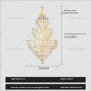 Modern luxury gold and crystal chandelier dining room multi tiered light