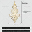 Modern luxury gold and crystal chandelier dining room multi tiered light