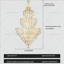 Modern luxury gold and crystal chandelier dining room multi tiered light
