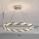 DecorBites™ Crystal Chandelier: Modern Luxury Duplex Staircase Ring Lamp