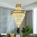 Modern golden tiered decorbites crystal chandelier for banquet hall
