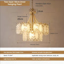 Modern gold crystal chandelier pearl bead living room light