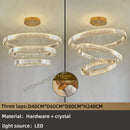 Modern gold spiral crystal chandelier for villa hallway