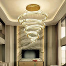 Modern gold spiral crystal chandelier for villa hallway