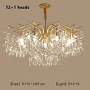 Decorbites crystal chandelier gold branch luxury living room light