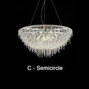 DecorBites™ Crystal Chandelier: Modern Luxury LED Pendant Light for Living Dining Room