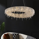 DecorBites™ Crystal Chandelier: Modern Luxury LED Pendant Light for Living Dining Room