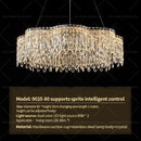 Modern luxury crystal chandelier – dining room cascading light