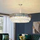 Modern blue & gold decorbites crystal chandelier dining room light