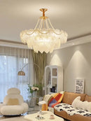 Modern gold decorbites crystal chandelier for living room glass leaf