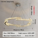 Modern double ring crystal chandelier for living room