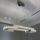 Modern double ring crystal chandelier for living room