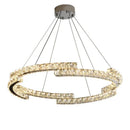 Modern double ring crystal chandelier for living room