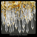 Modern gold branch crystal chandelier dining room light