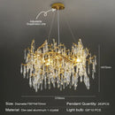 Modern gold branch crystal chandelier dining room light
