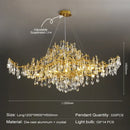 Modern gold branch crystal chandelier dining room light