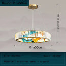 Modern blue & amber crystal chandelier pendant dining room light