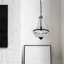 Black metal crystal chandelier pendant – dining room cascading light