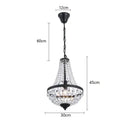 Black metal crystal chandelier pendant – dining room cascading light