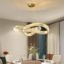 Modern gold infinity crystal chandelier pendant lamp dining room