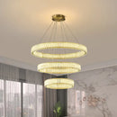 Modern gold interlocking ring decorbites crystal chandelier living room