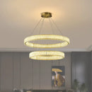 Modern gold interlocking ring decorbites crystal chandelier living room