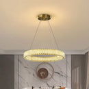 Modern gold interlocking ring decorbites crystal chandelier living room